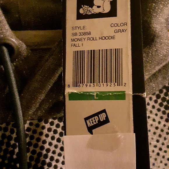 Slowbucks Money Roll Hoodie light Sweatshirt Mens L Grey $100 Graphic Viral Wear - Picture 3 of 8